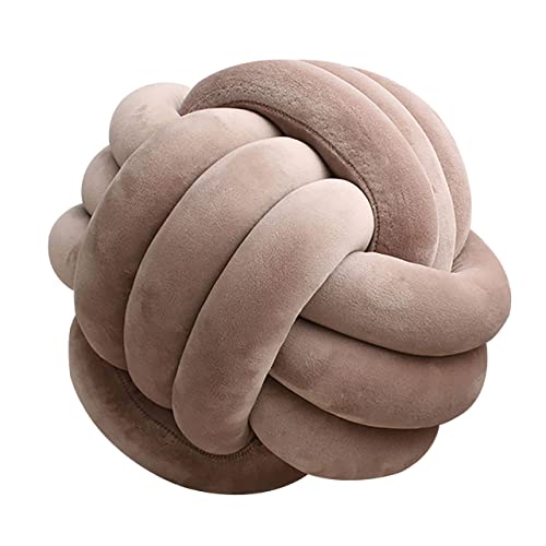 GYCS Weiche Knoten Ball Kissen Knoten Kissen knotenkissen Bett Gefüllte Kissen Wohnkultur Kissen Ball Plüsch Bett deko Werfen gut gut abgedichtet-Padded,Kaffee,28cm von GYCS