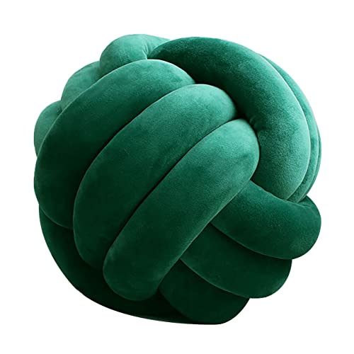 GYCS Weiche Knoten Ball Kissen Knoten Kissen knotenkissen Bett Gefüllte Kissen Wohnkultur Kissen Ball Plüsch Bett deko Werfen gut gut abgedichtet-Padded,Malachite Green,28cm von GYCS