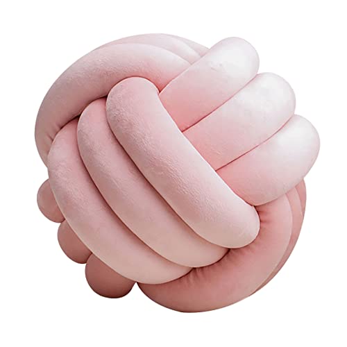 GYCS Weiche Knoten Ball Kissen Knoten Kissen knotenkissen Bett Gefüllte Kissen Wohnkultur Kissen Ball Plüsch Bett deko Werfen gut gut abgedichtet-Padded,Pink b,35cm von GYCS