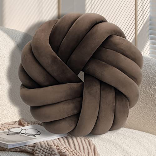 GYCS Knot Cushion, Soft Plush Cushion, Knotted Cushion, Decorative Cushion for Sofa, Bed, Decorative, Knot Cushion, Throw Cushion for Home Decoration, Bedroom, Couch,Braun,42cm von GYCS