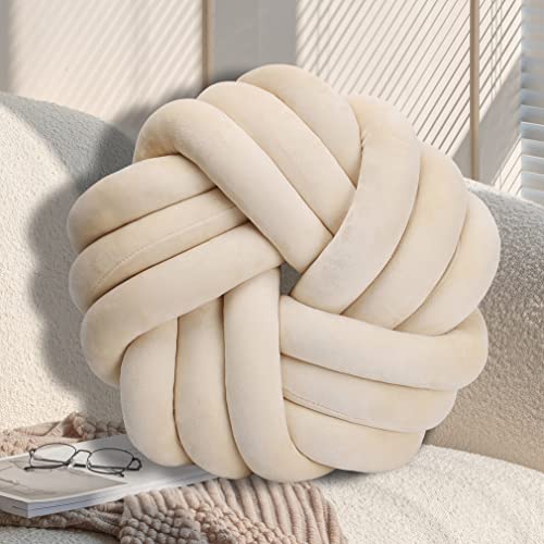 GYCS Knot Cushion, Soft Plush Cushion, Knotted Cushion, Decorative Cushion for Sofa, Bed, Decorative, Knot Cushion, Throw Cushion for Home Decoration, Bedroom, Couch,Champagne,35cm von GYCS