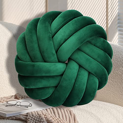 GYCS Knot Cushion, Soft Plush Cushion, Knotted Cushion, Decorative Cushion for Sofa, Bed, Decorative, Knot Cushion, Throw Cushion for Home Decoration, Bedroom, Couch,Dark Green,35cm von GYCS