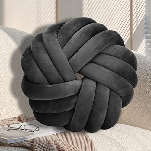 GYCS Knot Cushion, Soft Plush Cushion, Knotted Cushion, Decorative Cushion for Sofa, Bed, Decorative, Knot Cushion, Throw Cushion for Home Decoration, Bedroom, Couch,Gray a,30cm von GYCS