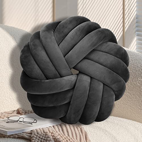 GYCS Knot Cushion, Soft Plush Cushion, Knotted Cushion, Decorative Cushion for Sofa, Bed, Decorative, Knot Cushion, Throw Cushion for Home Decoration, Bedroom, Couch,Gray a,35cm von GYCS