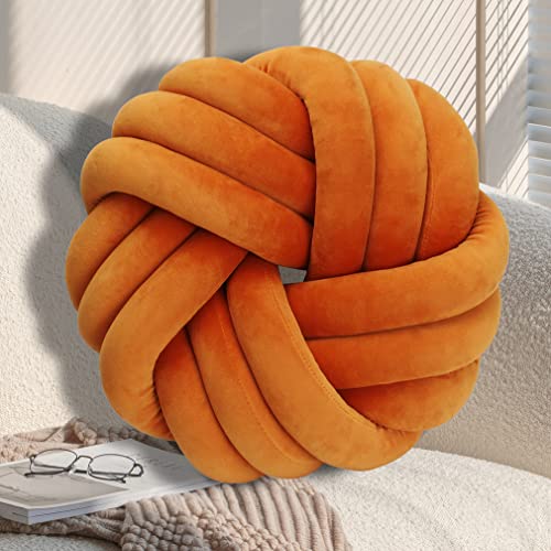 GYCS Knot Cushion, Soft Plush Cushion, Knotted Cushion, Decorative Cushion for Sofa, Bed, Decorative, Knot Cushion, Throw Cushion for Home Decoration, Bedroom, Couch,Orange,42cm von GYCS