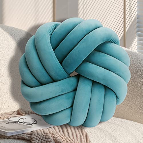 GYCS Knot Cushion, Soft Plush Cushion, Knotted Cushion, Decorative Cushion for Sofa, Bed, Decorative, Knot Cushion, Throw Cushion for Home Decoration, Bedroom, Couch,Peacock Blue,42cm von GYCS