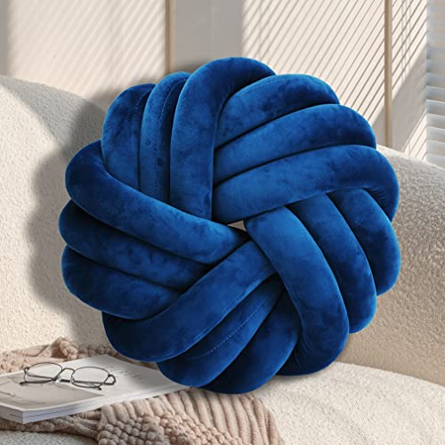 GYCS Knot Cushion, Soft Plush Cushion, Knotted Cushion, Decorative Cushion for Sofa, Bed, Decorative, Knot Cushion, Throw Cushion for Home Decoration, Bedroom, Couch,Sapphire Blue,30cm von GYCS