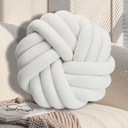 GYCS Knot Cushion, Soft Plush Cushion, Knotted Cushion, Decorative Cushion for Sofa, Bed, Decorative, Knot Cushion, Throw Cushion for Home Decoration, Bedroom, Couch,Weiß,35cm von GYCS