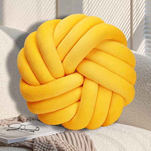 GYCS Knot Cushion, Soft Plush Cushion, Knotted Cushion, Decorative Cushion for Sofa, Bed, Decorative, Knot Cushion, Throw Cushion for Home Decoration, Bedroom, Couch,Yellow b,30cm von GYCS