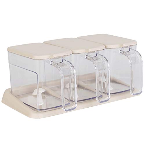 Acryl Seasoning Box Seasoning Storage Clear Spice Rack Organizer Conditioner Halter Behälter Gewürze, mit Plastiklöffel Set von 4, 3360053031 von GYDHJSSJ