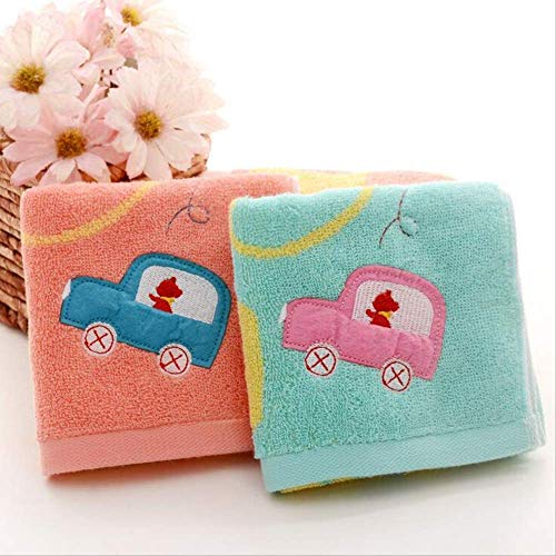 Handtuch-Set, 2 Baumwoll-Gesicht Handtuch, 26 * 50Cm Schöne Süße Handtuch für Kinder Geschenk Badezimmertücher Orange, GYDHJSSJ, Orange + Grün von GYDHJSSJ