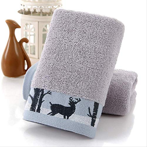 Handtuch-Set, 2 Baumwollhandtücher, Dicke Weiche Wasserabsorbierende Tägliche Notwendigkeiten Badezimmer Pool Handtücher Home Gesicht Handtücher Pink, GYDHJSSJ, Grau von GYDHJSSJ