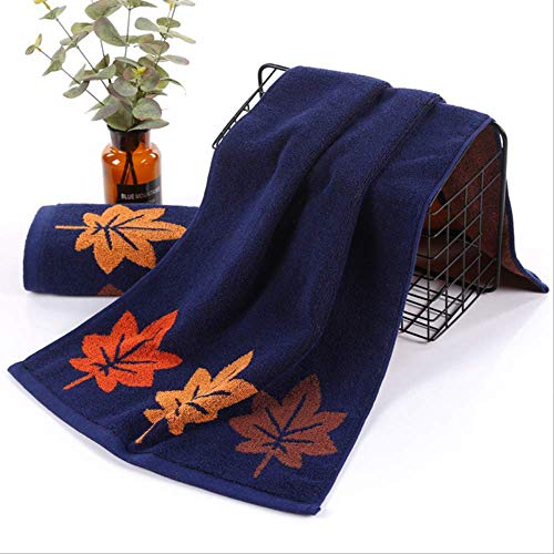Handtuch-Set, 2 Baumwolltuch, Maple Leaf Muster Waschtuch Home Handtuch Badezimmer Paar Geschenk Weich und Absorbierend Blau, GYDHJSSJ, Purpur von GYDHJSSJ