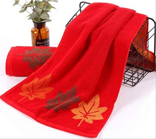 Handtuch-Set, 2 Baumwolltuch, Maple Leaf Muster Waschtuch Home Handtuch Badezimmer Paar Geschenk Weich und Absorbierend Blau, GYDHJSSJ, gelb von GYDHJSSJ