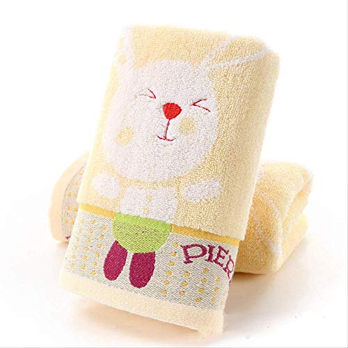 Handtuch-Set, 2 Baumwolltücher, Cartoon Verdickte Wasserabsorption Stickerei Erwachsene Gesicht Handtuch Handtuch Weiches Bad Handtuch Pool Handtuch Reisen Handtuch Pink, GYDHJSSJ, gelb von GYDHJSSJ