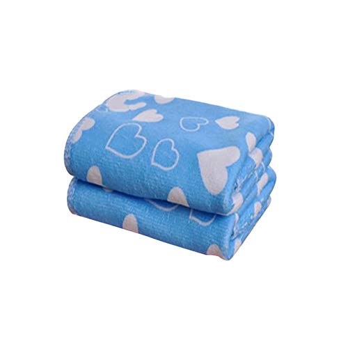 Handtuch-Set, 2 Mikrofaser-Handtücher, Baby Kids Love Heart Pattern Weicher Waschlappen Gesicht Waschen Handtuch Home Textile Blue, GYDHJSSJ, Blau von GYDHJSSJ