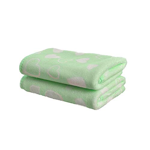 Handtuch-Set, 2 Mikrofaser-Handtücher, Baby Kids Love Heart Pattern Weicher Waschlappen Gesicht Waschen Handtuch Home Textile Blue, GYDHJSSJ, grün von GYDHJSSJ