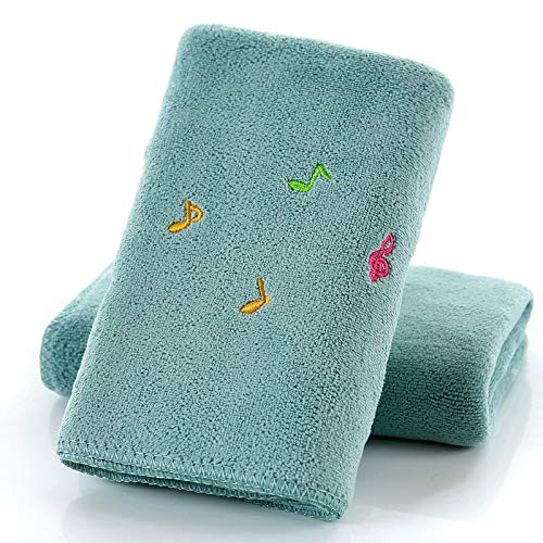 Handtuch-Set, 2 Mikrofaser-Handtücher, Trockenes Haar Handtuch Haushalt Gesicht Handtuch Hand Handtuch Soft Absorbent Dry Fast Dry Towel Bean Blue, GYDHJSSJ, von Bean Cyan von GYDHJSSJ
