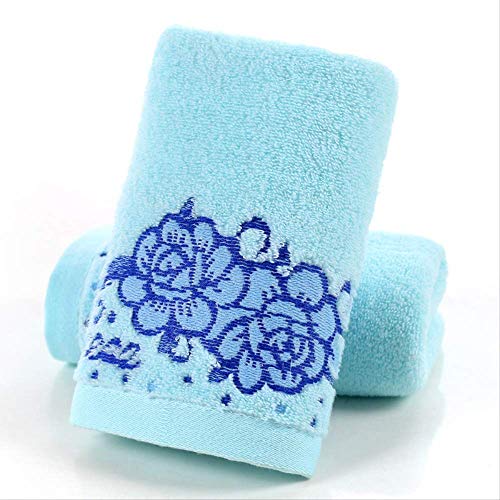 Handtuch-Set, 2Pcs Baumwolltuch, Soft Dickened Wash Gesicht Handtuch Geschenke Tägliche Notwendigkeiten Badezimmer Pool Handtuch Wasser Handtuch Gelb, GYDHJSSJ, Blau von GYDHJSSJ
