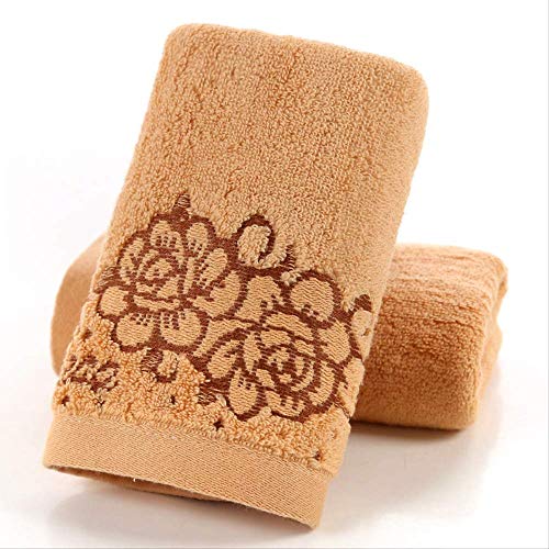 Handtuch-Set, 2Pcs Baumwolltuch, Soft Dickened Wash Gesicht Handtuch Geschenke Tägliche Notwendigkeiten Badezimmer Pool Handtuch Wasser Handtuch Gelb, GYDHJSSJ, braun von GYDHJSSJ