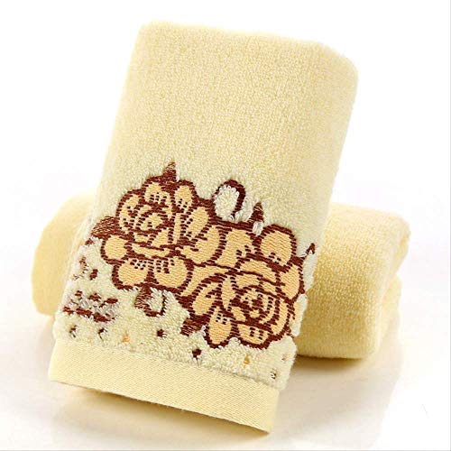 Handtuch-Set, 2Pcs Baumwolltuch, Soft Dickened Wash Gesicht Handtuch Geschenke Tägliche Notwendigkeiten Badezimmer Pool Handtuch Wasser Handtuch Gelb, GYDHJSSJ, gelb von GYDHJSSJ