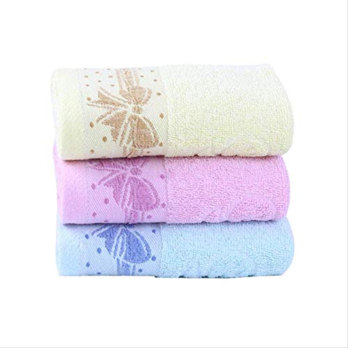 Handtuch-Set, 3 Baumwollhandtücher, Schwache Twist Wasserabsorption Waschlappen Waschlappen Handtücher für zu Hause Badezimmer Schlafsaal Hotel Soft, GYDHJSSJ von GYDHJSSJ