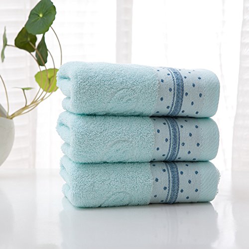 Handtuch-Set, 3 Baumwollhandtücher, Textil Erwachsene Handtuch Geschenk Labor Insurance Soft Absorbent Gesicht Handtuch Kombination, GYDHJSSJ, Blau von GYDHJSSJ
