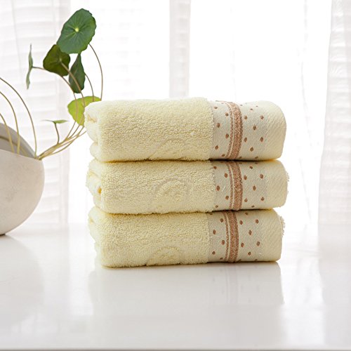 Handtuch-Set, 3 Baumwollhandtücher, Textil Erwachsene Handtuch Geschenk Labor Insurance Soft Absorbent Gesicht Handtuch Kombination, GYDHJSSJ, gelb von GYDHJSSJ