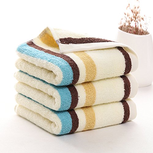 Handtuch-Set, 3 Baumwolltücher, Haushalt Handtuch Erwachsene Handtuchqualität Verdickung Absorbierende Geschenk Purple Strip, GYDHJSSJ, Blaue Bar von GYDHJSSJ