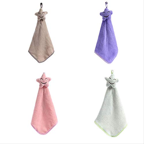 Handtuch-Set, 4 Mikrofaser-Handtücher, Cartoon Badezimmer Küche Büro Kinder Hand Gesicht Haar Trocknen Handtuch Weich und Absorbierend, GYDHJSSJ von GYDHJSSJ