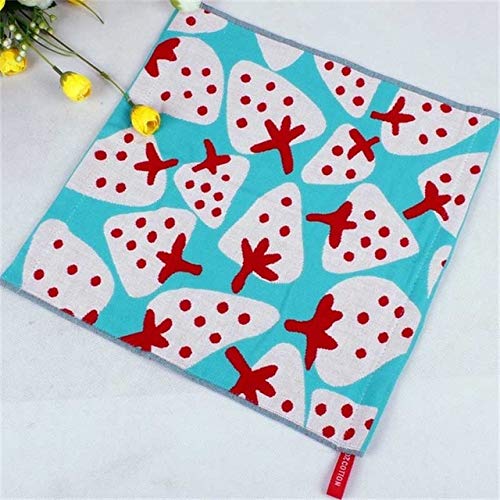 Handtuch-Set, 5 Baumwoll-Gesicht Handtuch, 35 * 40Cm Erdbeere Dicke Absorbierende Frucht Muster Hanging Hand Handtuch Rote Erdbeere, GYDHJSSJ, Weiße Erdbeere von GYDHJSSJ