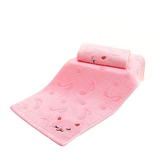 Handtuchset, 2 Bambusfasertücher, Katzenmuster Baby Wash Handtücher Spa Gesichtsbadetuch 25X25Cm Gelb, GYDHJSSJ, Pink ist von GYDHJSSJ