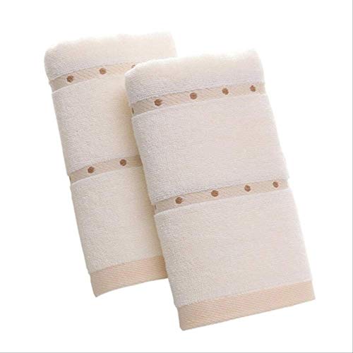 Handtuchset, 2 Baumwollhandtücher, Erwachsenentuch Soft Absorbent Badezimmertücher Strand Badezimmer Gesicht Handtuch Home White, GYDHJSSJ, weiß von GYDHJSSJ