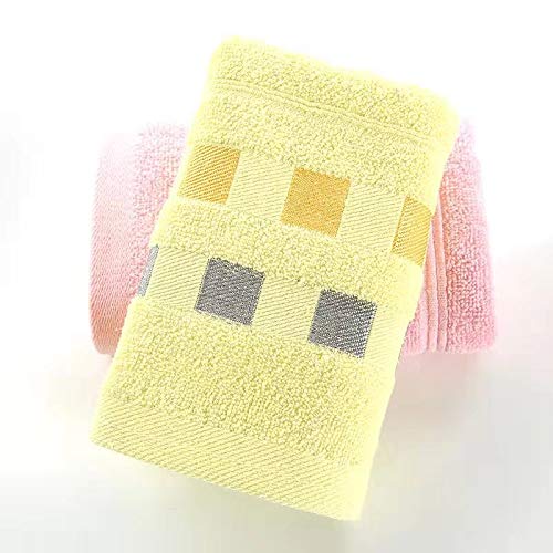 Handtuchset, 2 Baumwollhandtücher, Gesicht Handtuch Verdickung Adult Absorbent Geschenk Weiches Gesicht Handtuch Blau + Gelb, GYDHJSSJ, Gelb + Pink von GYDHJSSJ