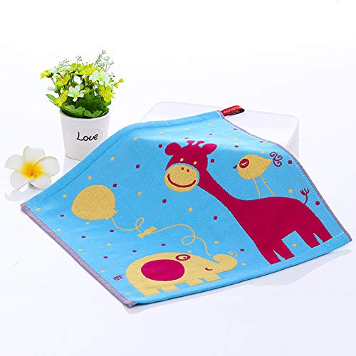 Handtuchset, 2 Baumwollhandtücher, Quadratisches Handtuch Speichel Handtuch Kinder Handtuch Weich Absorbent Handtuch Giraffe Blau, GYDHJSSJ, Blaue Giraffe von GYDHJSSJ