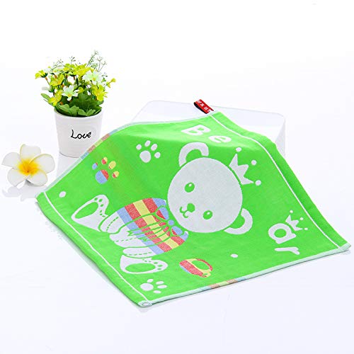 Handtuchset, 2 Baumwollhandtücher, Quadratisches Handtuch Speichel Handtuch Kinder Handtuch Weich Absorbent Handtuch Giraffe Blau, GYDHJSSJ, Der Crown Bear Green von GYDHJSSJ