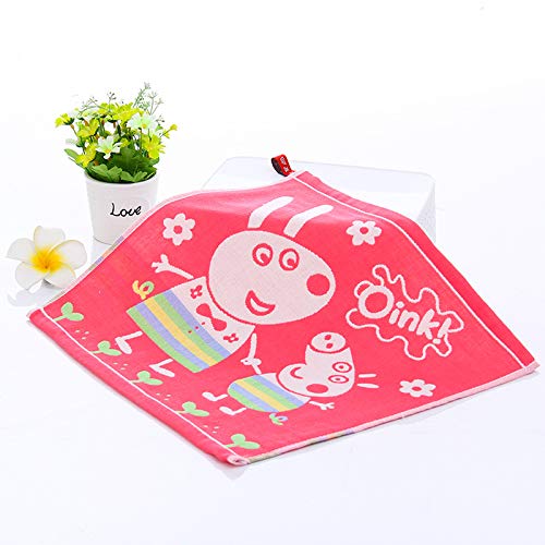 Handtuchset, 2 Baumwollhandtücher, Quadratisches Handtuch Speichel Handtuch Kinder Handtuch Weich Absorbent Handtuch Giraffe Blau, GYDHJSSJ, Pfirsichpulver von GYDHJSSJ