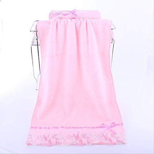 Handtuchset, 2 Mikrofaser-Handtücher, Soft Absorbent Antibacterial Haushalt Gesicht Handtuch Handtuch Badezimmer Travel Handtuch Light Blue, GYDHJSSJ, Licht Pink von GYDHJSSJ