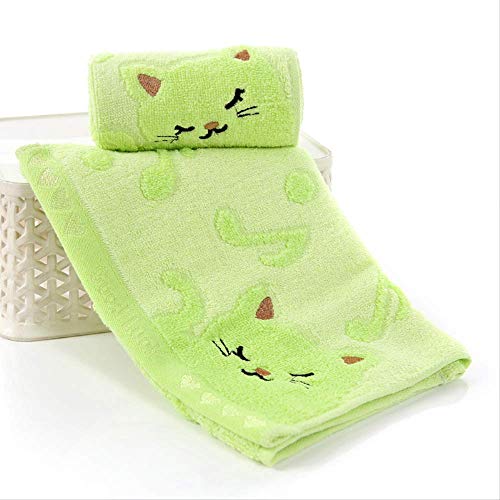 Handtuchset, 2Pcs Handtuch, Bambusfaser Handtuch Kinderhandtücher Bestickt Baby Gesicht Handtuch Weich und Komfortabel Blau, GYDHJSSJ, grün von GYDHJSSJ