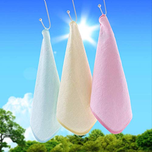 Handtuchset, 3 Mikrofaser-Handtuch, Haushalt Kleines Handtuch Bambus Fiber Square Handtuch Kinder Kleines Quadratisches Handtuch Kindergarten Handtuch Weiches Wasser Absorbierendes Handtuch Blau, G von GYDHJSSJ