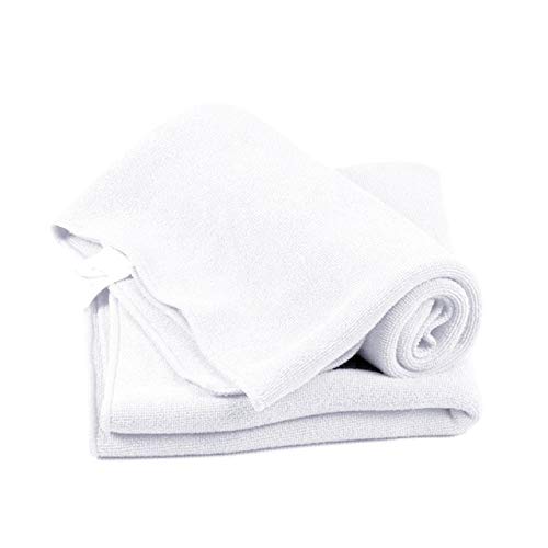 Handtücher Set, 2 Mikrofaser Handtuch, 22 * 22Cm Gesicht Haar Sauber Auto Handtuch Tuch Weich und Absorbierend Orange, GYDHJSSJ, weiß von GYDHJSSJ
