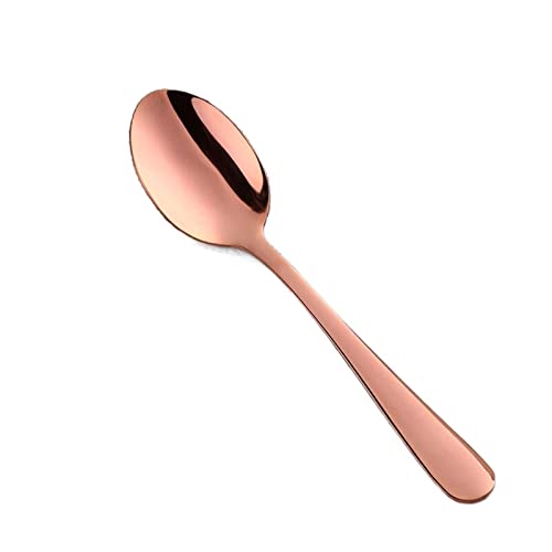 Ladle-Löffel Teelöffel Edelstahl Kaffeelöffel Dessert Kuchen Fruchtlöffel Golden Snack Löffel Geschirr Werkzeuge (Schwarz), GYDHJSSJ, orange von GYDHJSSJ