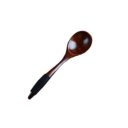 Ladle Spoon 1Pc Holz Löffel Bambus Küche Kochen Utensil Tool Suppe Teelöffel Reisen Portable Geschirr Küchenzubehör (Braun), GYDHJSSJ, schwarz von GYDHJSSJ