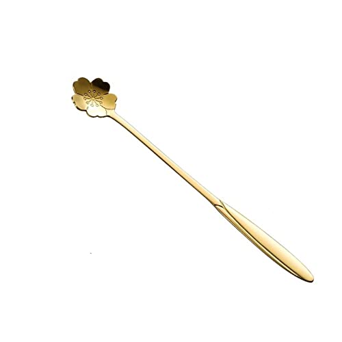 Ladle Spoon Cherry Blossoms Stainless Steel Coffee Scoop Gold Color Tea Spoon Teelöffel Eiscreme Zucker Besteck Gold Küchengeschirr (L), GYDHJSSJ, l von GYDHJSSJ