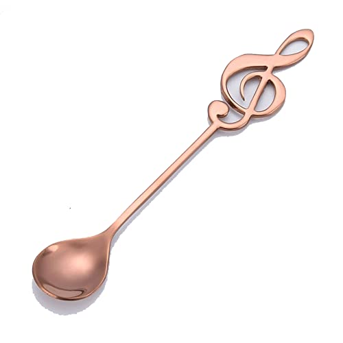 Ladle Spoon Creative Design Edelstahl Kaffee Tee Rührlöffel Teelöffel Musik Thema Metall Kuchen Dessert Eis Löffel Besteck (Lila), GYDHJSSJ, Rote Rose von GYDHJSSJ