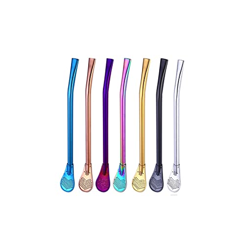Ladle Spoon Stainless Steel Straw Stir Spoon Creative Coffee Tea Stir Spoon Long Handle Ice Cream Dessert Spoons Tischkultur Küchenbedarf (Random1 Pcs), GYDHJSSJ, Random1 Pcs Bearbeiten von GYDHJSSJ