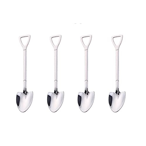 Teelöffel 4Pcs Kaffeelöffel Schaufel Löffel Teelöffel Creative Löffel für Eis Edelstahl Dessert Scoop Geschirr Besteck Set, GYDHJSSJ von GYDHJSSJ