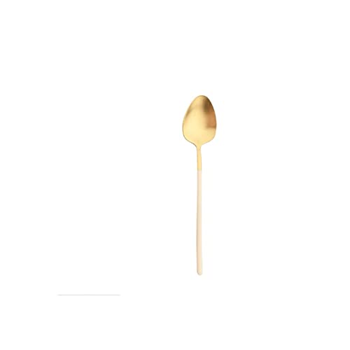 Teelöffel Drmfiy Beige Gold Teelöffel Geschirr Set Western Stainless Steel Silverware Coffee Löffel Besteck Küchenset, GYDHJSSJ von GYDHJSSJ