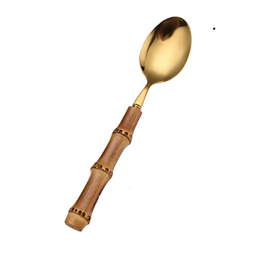Teelöffel Edelstahl Löffel Holz Griff Küche Kochen Utensil Tool Suppe Teelöffel für Househld Küche Geschirr Supp, GYDHJSSJ von GYDHJSSJ