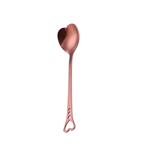 Teelöffel Stahl Löffel Liebe Form Frühstück Kaffee Milch Tee Löffel Büro Haushalt Langlebiger Teelöffel, GYDHJSSJ von GYDHJSSJ